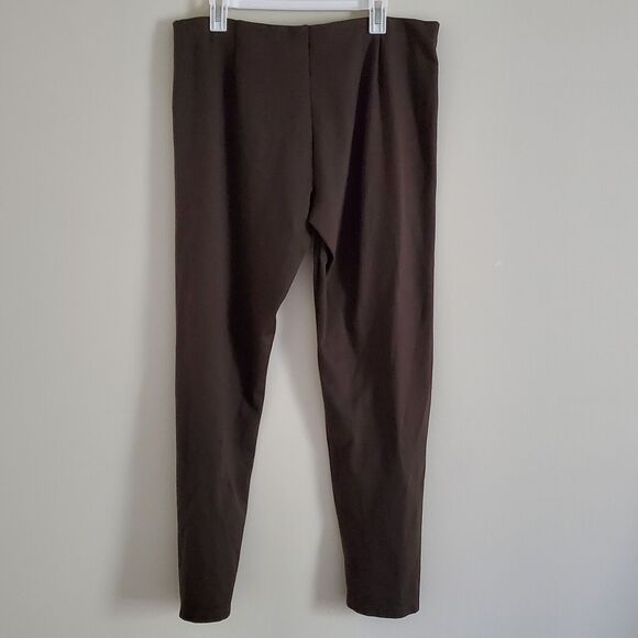 Eileen Fisher Womens Pants Size Large Pull On Stretch Slim Leg Olive Gray - Picture 3 of 7